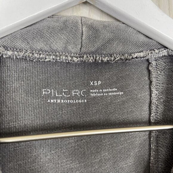 Anthropologie Pilcro Sun Washed Oversized Sweatshirt Women's Gray Size XS Petite - Picture 3 of 6